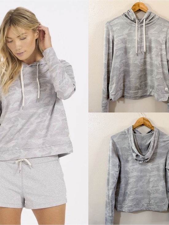 Vuori Tops - Vuori | Like New Halo Essential Pale Heather Camo Hoodie